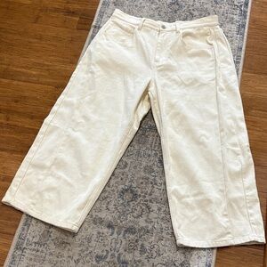 Roucha Wide-Leg Cream jeans - size CC (see chart) 100% cotton